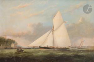 FOWLES Arthur Wellington 1815-1883,Cotre anglais au large des côtes de Ryde,1861,Ader FR 2024-02-16