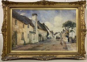 FOX Charles James 1860-1937,a village street scene,20th century,Keys GB 2023-01-05