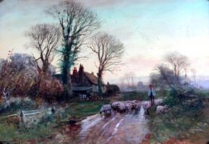 FOX Edward 1800-1800,Evening AfterRain, Bringing in the Sheep, Kempton,,Elder Fine Art AU 2010-08-15