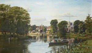 FOX Ernest R. 1800-1900,The View of Twickenham, Twickenham Ferry,1885,Rosebery's GB 2022-11-16