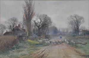 FOX Henry Charles,Sheep driving, and ploughing near Twyford, a pair,1918,Gilding's 2024-04-16