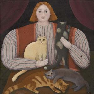 FOX Petra 1967,GIRL WITH CATS,De Veres Art Auctions IE 2019-06-11