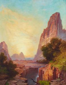 FOX Robert Atkinson 1860-1935,Waterfall in a Canyon,1885,Bonhams GB 2023-11-30