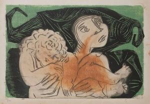 FRÄGER WOLFGANG 1923-1983,Frau mit schlafendem Kind,1956,Hargesheimer Kunstauktionen DE 2014-05-17