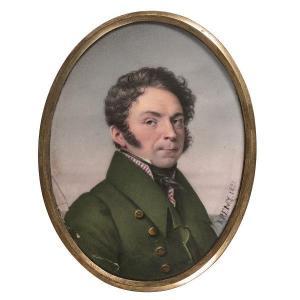 FRÉMY Jacques Noël M,Portrait d'homme en redingote verte, de trois-quar,1821,Tajan 2022-03-24