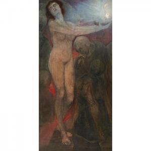 FRÖHLICH Leopold 1873-1946,Standing Nude with Kneeling Man,Treadway US 2016-12-03