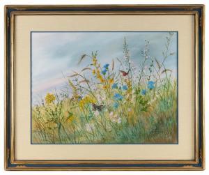 FRAGASSO Else Thomsen 1934-2012,Wildflowers with butterflies,Eldred's US 2023-08-30