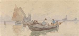 FRAGIACOMO Pietro 1856-1922,FishingBoats in Venice,Palais Dorotheum AT 2011-04-28