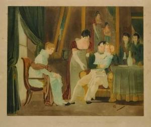 FRAGONARD Alexandre Evariste 1780-1850,Derniers adieux de napoleon a sa famille,Osenat FR 2009-03-22
