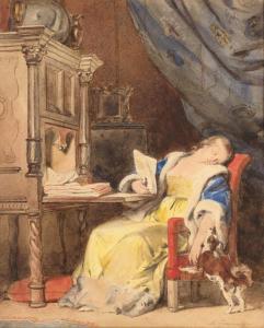 FRAGONARD Alexandre Evariste 1780-1850,La lecture dans un i,Artcurial | Briest - Poulain - F. Tajan 2024-02-06
