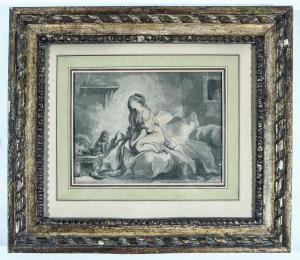 FRAGONARD Jean Honore 1732-1806,Jeune femme avec un chien,Morand FR 2017-03-24