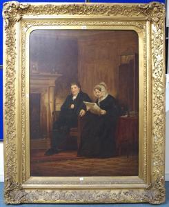 FRAIN Robert 1800-1800,Husband and wife reading at a fireside,Great Western GB 2018-11-17