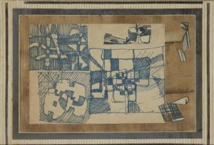 FRAME Robert Aaron 1924-1989,Untitled (Abstract collage)1950,Rosebery's GB 2023-06-06