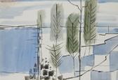 FRAME Robert Aaron 1924-1989,Untitled (Abstract landscape with trees),1950,Rosebery's GB 2023-06-06