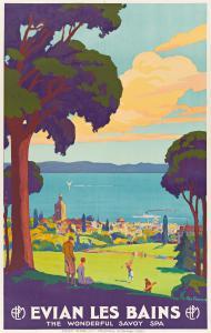 FRANÇOIS Georges, Géo,EVIAN LES BAINS / THE WONDERFUL SAVOY SPA,1930,Swann Galleries 2021-08-05