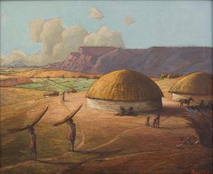 FRANÇOIS Léo 1870-1938,Landscape with Huts,Strauss Co. ZA 2023-08-14