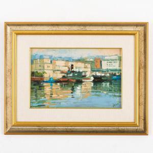 FRANA Ettore 1924,Veduta portuale di Genova,Wannenes Art Auctions IT 2023-09-25