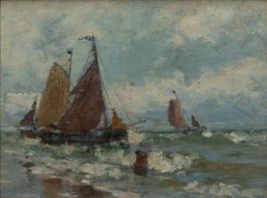 FRANCE Eurilda Loomis 1865-1931,Boats by the Shore,Barridoff Auctions US 2021-08-14