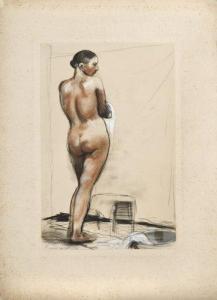FRANCE LEPLAT,Femme nue debout à sa toilette,1836,Artcurial | Briest - Poulain - F. Tajan 2009-10-12