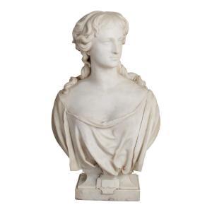 FRANCESCHI Louis Julien, Jules 1825-1893,Bust of a woman,1857,Kaupp DE 2022-11-26