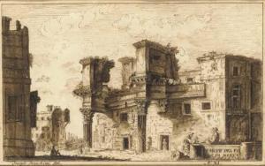 FRANCHINI Joseph 1800-1800,Classical ruins with figures gathered beneath an a,Christie's 2004-08-04
