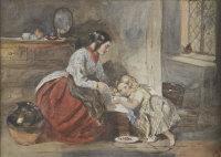 FRANCIA C.E 1800-1800,A Young Woman and Child, in an interior,1851,Adams IE 2010-10-05