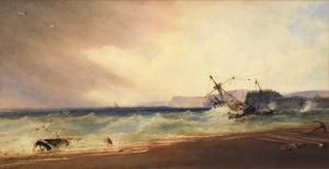 FRANCIA François Thom. Louis,Receding Storm with Boats Shipwrecked by a Jetty,Halls 2024-02-07