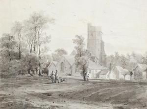 FRANCIA François Thom. Louis,Villagers outside a country church,Woolley & Wallis 2023-03-08