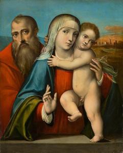 FRANCIA Giulio 1487-1540,The Holy Family in front of a city,Villa Grisebach DE 2015-07-03
