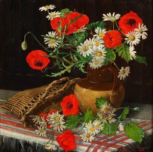 FRANCIS Eva,Still life with poppies and daisies,1892,Bellmans Fine Art Auctioneers 2021-04-21