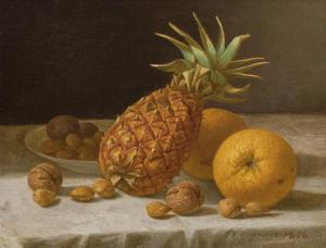 FRANCIS John F. 1808-1886,Still Life with Pineapple, Oranges and Nuts,1866,Shannon's US 2023-04-27