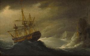 Francis Sartorius 1782-1808,A warship heeling in the breeze,Bonhams GB 2017-06-14