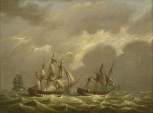 Francis Sartorius 1782-1808,THE HM FRIGATE 'CLYDE' CAPTURING THE FRENCH FRIGAT,Sworders 2018-03-13