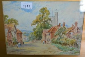 francis t.e 1800,figures in a street scene,Lawrences of Bletchingley GB 2017-07-18