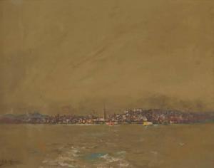 FRANCISCO John Bond 1863-1931,View of San Francisco harbor,John Moran Auctioneers US 2021-11-17