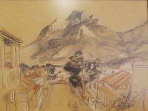 FRANCK Bruce William 1907-1970,City scape with mountain in background,1969,Ashbey's ZA 2009-12-10