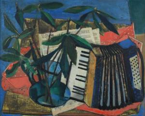 FRANCK Frederick S 1909-2006,ACCORDIONIST'S STILL LIFE,1948,Grogan & Co. US 2013-10-13