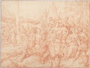 FRANCKEN Frans 1601-1678,Die Israeliten feiern das Goldene Kalb,Galerie Bassenge DE 2015-05-29