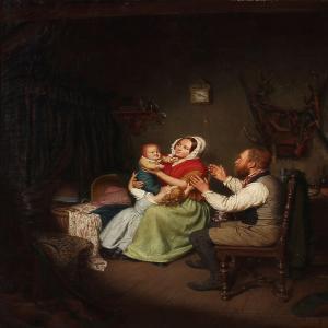 FRANCKEN Theodor 1811-1876,A young couple and their children,1849,Bruun Rasmussen DK 2012-01-09