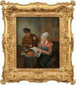 FRANCOIS Celestin 1787-1846,Lesende Frau mit ihrem Ehemann am Küchentisch,Schloss DE 2008-12-05
