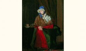 FRANCOIS Charles Emile 1821-1902,portrait de jeune femme au châle brodé,Tajan FR 2006-06-21