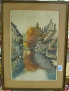 FRANCOIS ed,A canal scene in Belgium,20th century,O'Gallerie US 2007-08-13