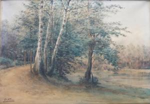 FRANCOIS Edouard 1866-1924,CHEMIN EN BORD DE L'ÉTANG,Pillon FR 2013-09-15