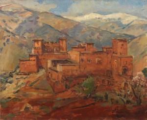 FRANCOIS Georges 1869-1933,Afrique du nord, Maroc Kasbah à Tagounda,Rieunier FR 2016-12-12