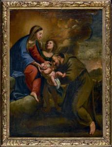 FRANCOIS Guy 1578-1650,Vierge à l\’enfant avec saint François,Etienne de Baecque FR 2018-11-12