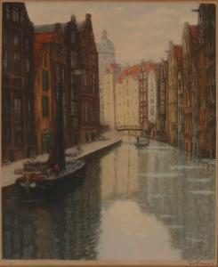 FRANCOIS Joseph 1859-1972,Gracht Amsterdam,1920,Twents Veilinghuis NL 2020-04-23