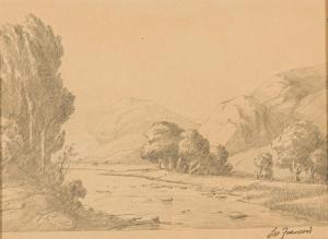 FRANCOIS Leo Auguste 1870-1938,Mountain Landscape through Trees,Strauss Co. ZA 2023-05-15