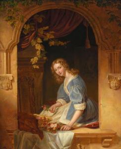 FRANCOIS MONTAUBAN VAN SWIJNDREGT,Jeune fille à sa fenêtre,1834,Millon & Associés 2020-09-18