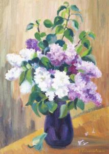 FRANCULESCU Maria 1922,Lilac Flowers,Artmark RO 2022-11-21