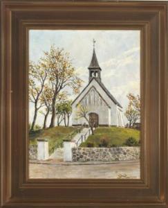 FRANDSEN Frands,Landscapes with churches from Randers, Them and La,Bruun Rasmussen 2019-04-22
